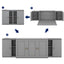 Full Size Murphy Bed with Shelves and USB Ports - Gray