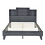 Queen Size Storage Platform Bed Frame with USB Charging - Gray