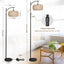 Arc Floor Lamp with Remote Control, Dimmable LED Floor Lamp with 3 Color Temperature Boho Farmhouse Tall Pole Lamp - Korvel
