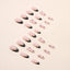Sweet cool black French flash gold powder almond nails European and American fake nails removable nail pieces - Korvel