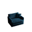 Comfy Deep Single Seat Sofa Armchair in Blue Chenille
