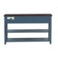 Retro Design Console Table with Two Open Shelves, Pine Solid Wood Frame and Legs for Living Room (Antique Navy+Espresso) - Korvel