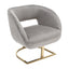 COOLMORE Upholstered Tufted Living Room Chair Textured Linen Fabric Accent Chair with Metal Stand - Korvel