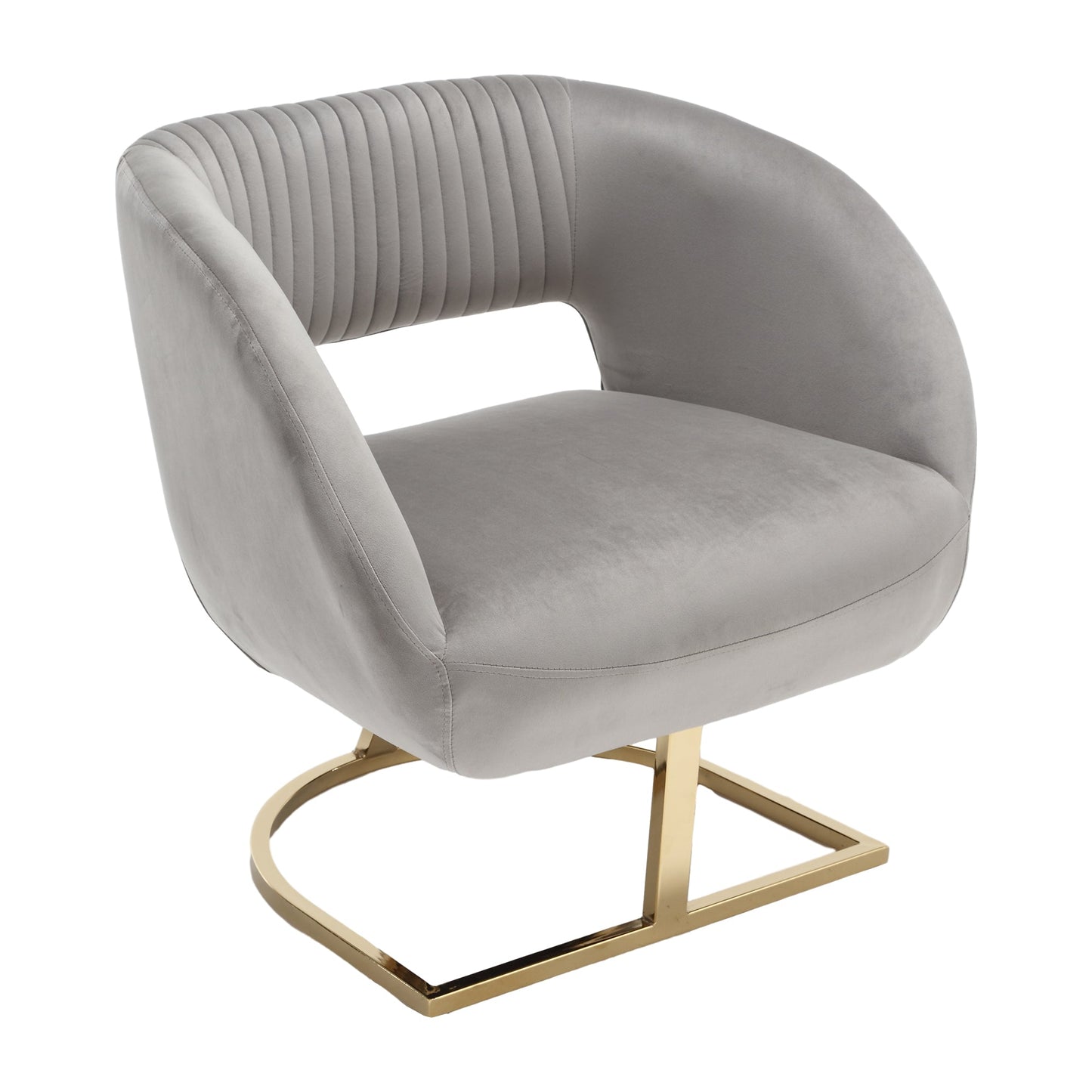 COOLMORE Upholstered Tufted Living Room Chair Textured Linen Fabric Accent Chair with Metal Stand - Korvel