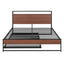 Cama de Plataforma de Metal Tamaño Queen con Trundle y Puertos USB - Negro