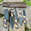 Premium 13" Chef Knife Block Set – Handcrafted Stainless Steel with Olivewood & Epoxy Handle - Korvel