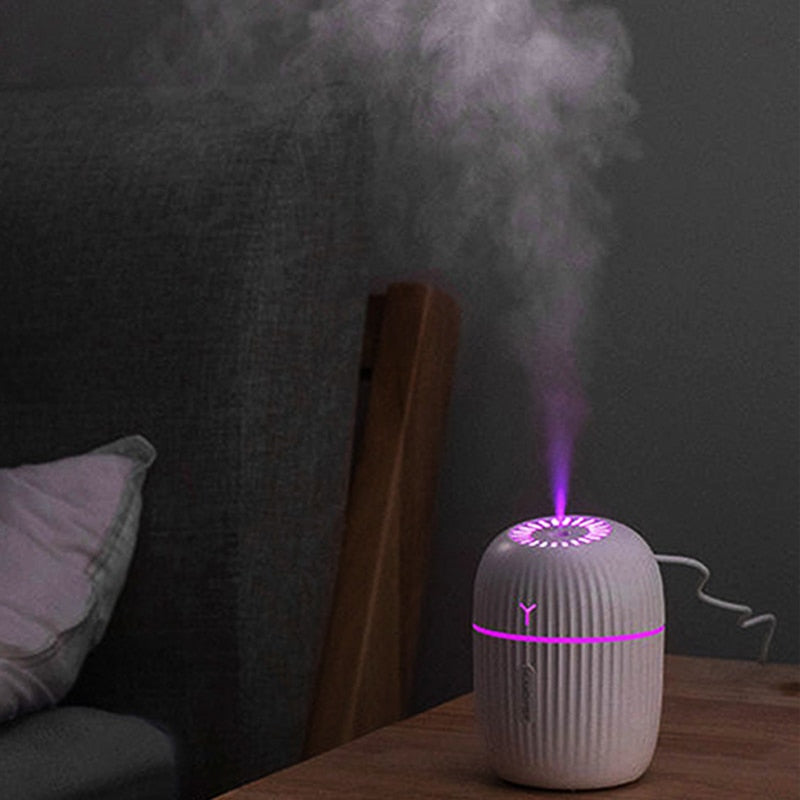 Ultrasonic Air Humidifier Household  Moisturizing Spray Student Dormitory Car Humidification Aromatherap with LED Night Light - Korvel