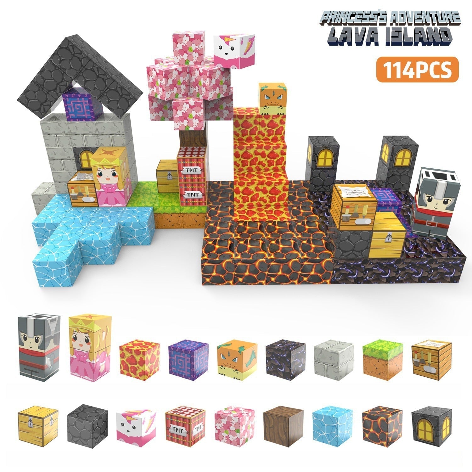 My Building World Magnetic Cube DIY Cherry Blossom Mountain Children's Educational Puzzle Assembly Toy Gift - Korvel