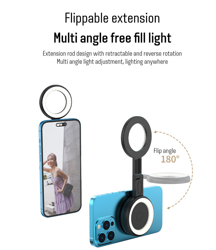 Mini Folding Magnetic Selfie Fill Light Portable Make Up Conference Lighting Selfie Ring Light - Korvel