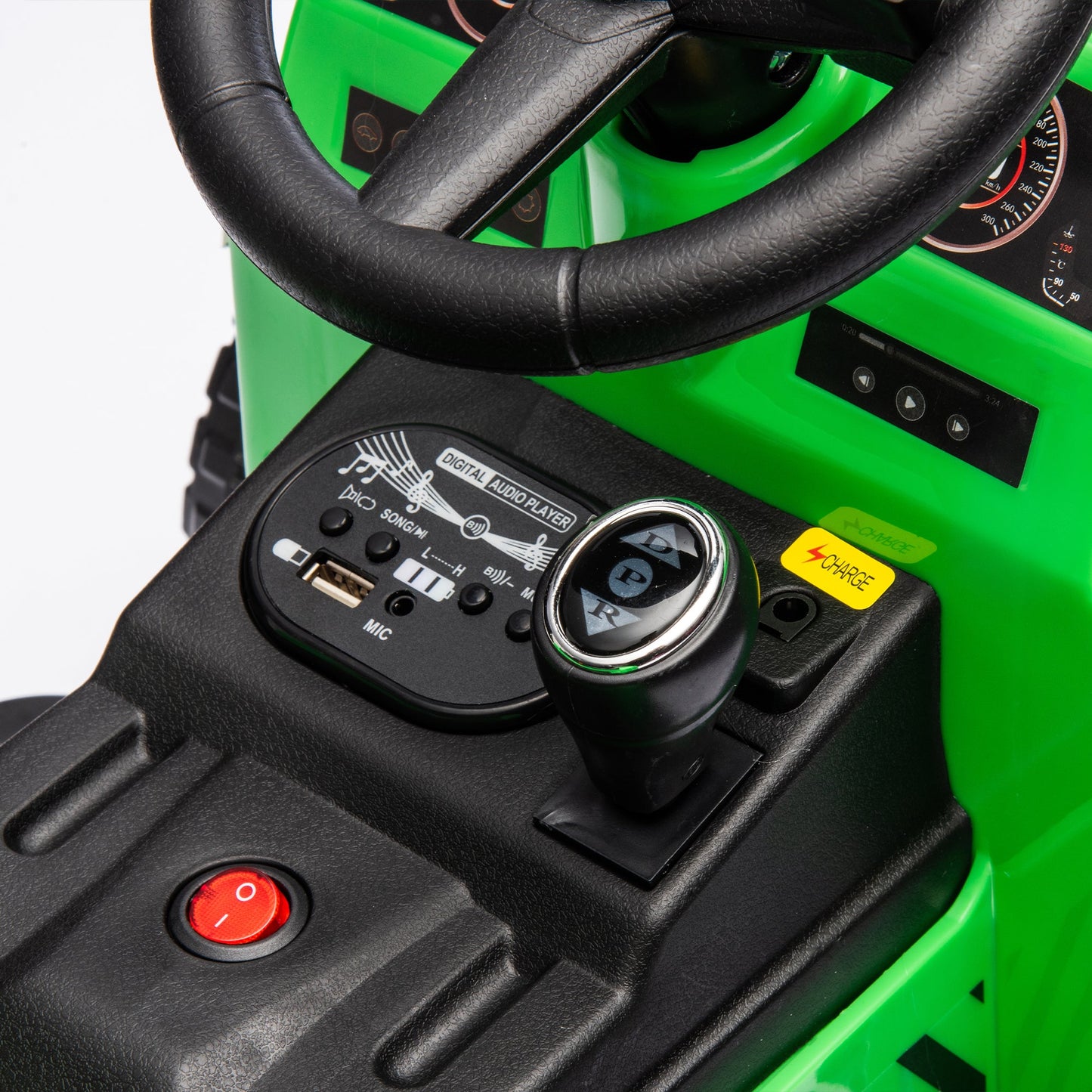 12V Electric Ride-On Tractor "Black Knight" with Detachable Tugboat