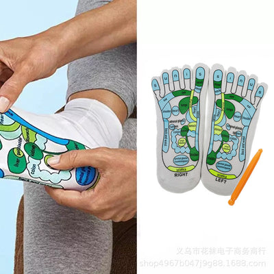 Five Finger Socks Health Care Socks Creative Acupoint Map Foot Massage Socks Cotton Socks - Korvel