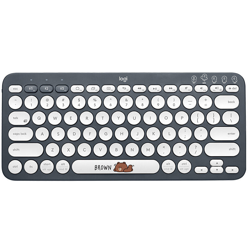 Logitech K380 Mini Bluetooth Wireless Keyboard Tablet Phone Pebble2+K390 Set - Korvel