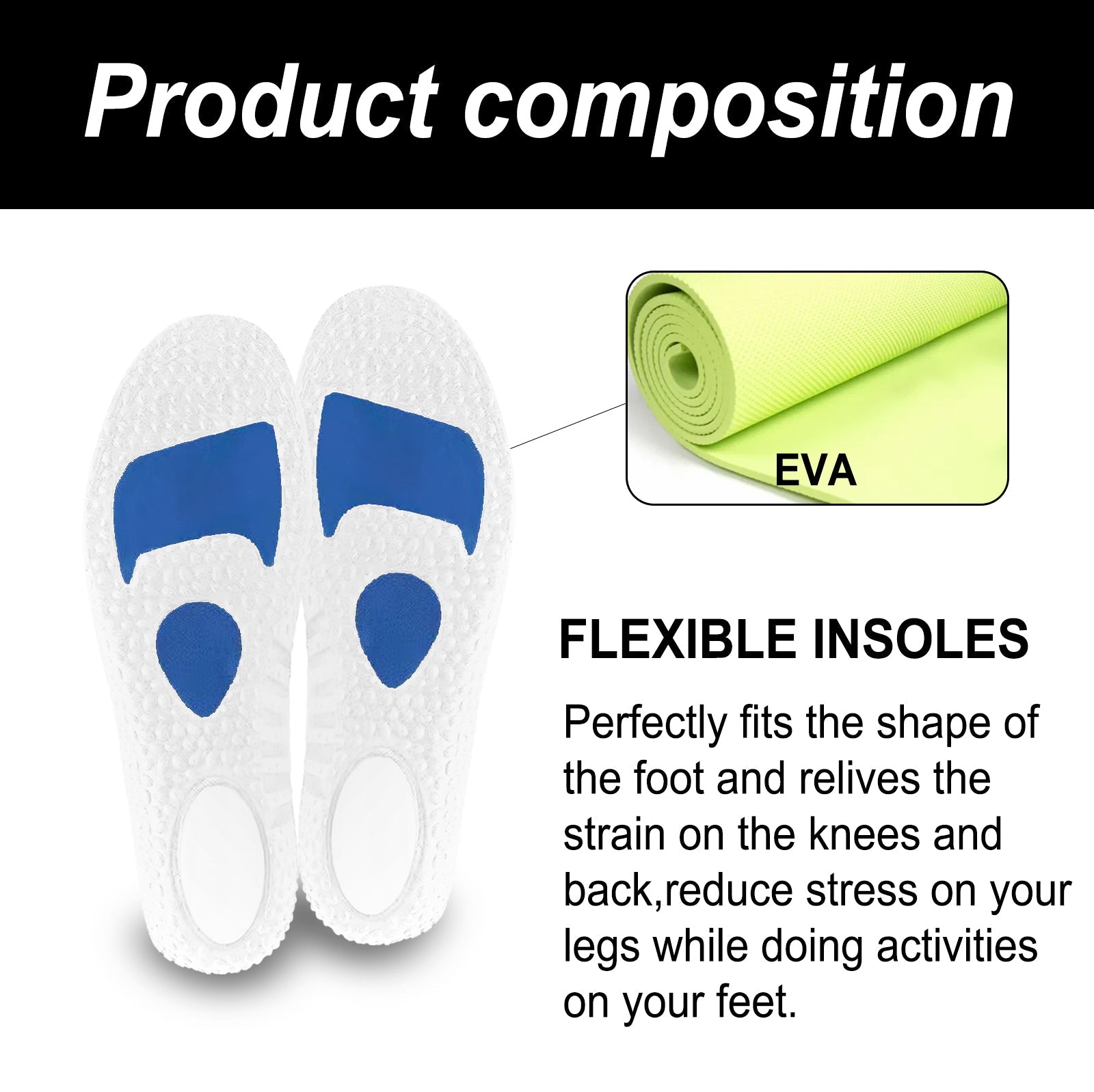 HOUKEA Ultra Performance Boost Insoles, Soft And Comfortable Elastic Insoles For Outdoor Sports Running Wear Resistant Non-Slip Care Insoles - Korvel