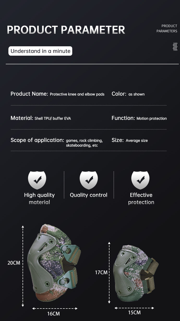 Tactical Knee Protector CS Kit Military Training Knee Protector Training Starry Sky Outdoor Cycling Plus Knee Protector Four Pie - Korvel