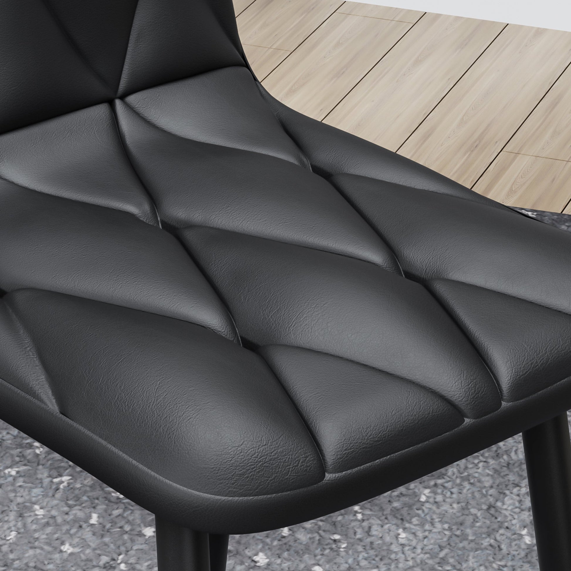 Dining Chairs Set of 4, Modern Kitchen Dining Room Chairs, PU Dining Chair Upholstered Cushion Seat and Sturdy Metal Legs - Korvel