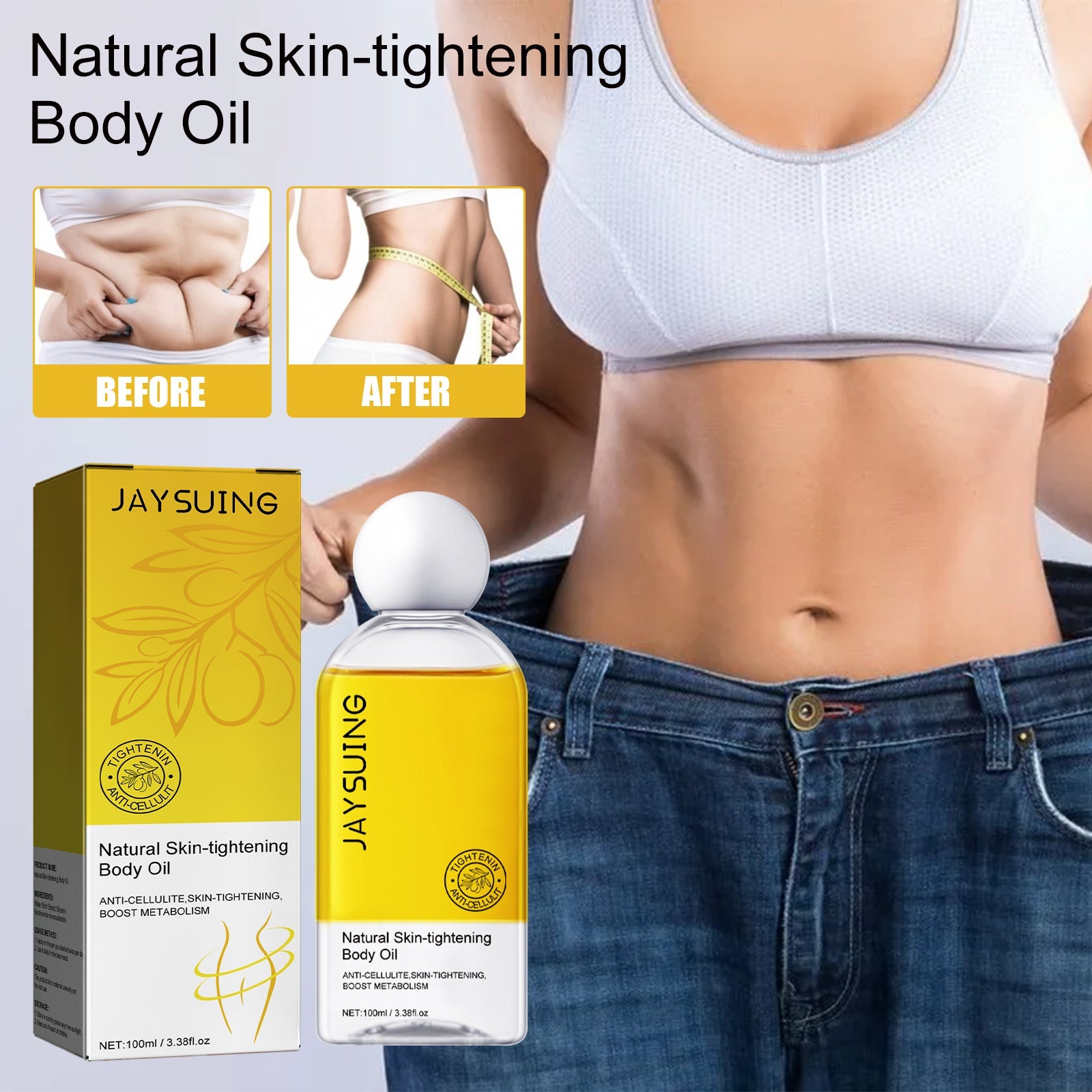 Firming Body Oil, Anti-Orange Peel Moisturizing Slimming Beauty Skin Oil - Korvel