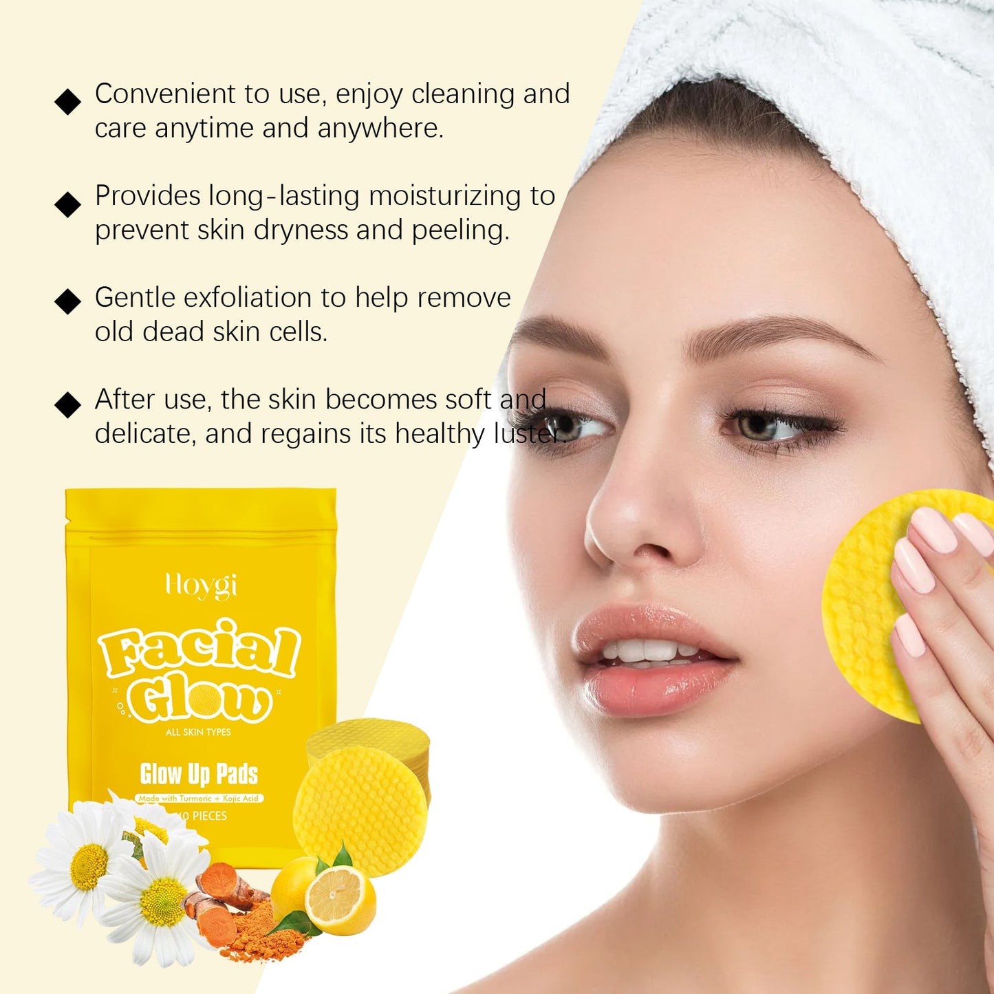 Turmeric Cleansing Pad Gently Cleanses Facial Skin, Improves Dull Skin, Cleanses, Soothes And Nourishes - Korvel