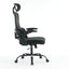 High backrest mesh office chair with 3D armrests, rotating computer task chair with adjustable 2D headrest, tilt function black - Korvel