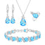 Ensemble de Bijoux en Cristal Australien LMXXVJ - Accessoires Élégants Plaqués Platine