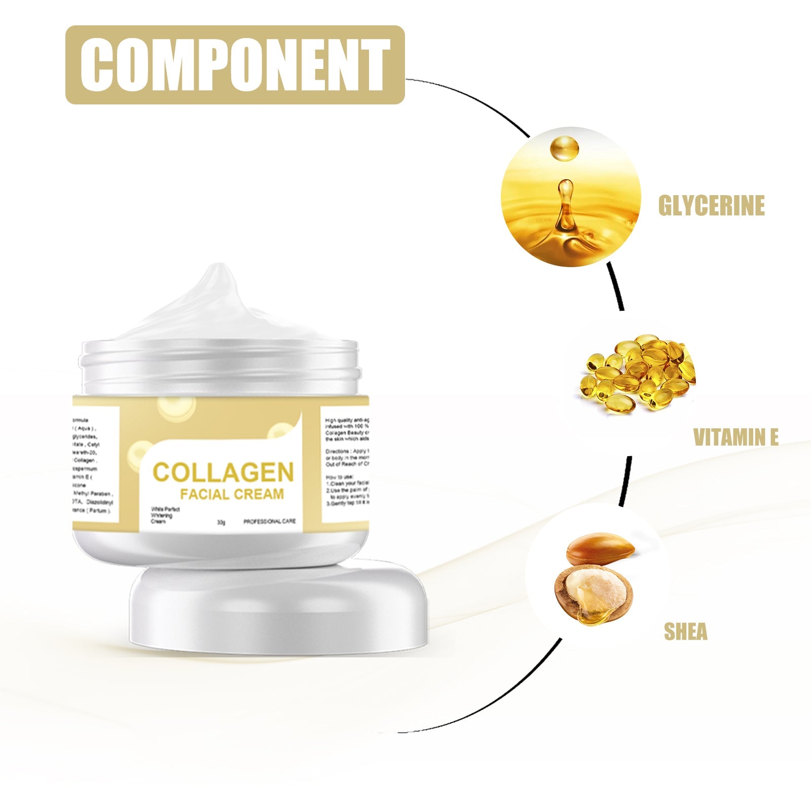 Collagen Cream, Brightening Moisturizing Facial Skin And Smoothing Fine Lines Cream - Korvel