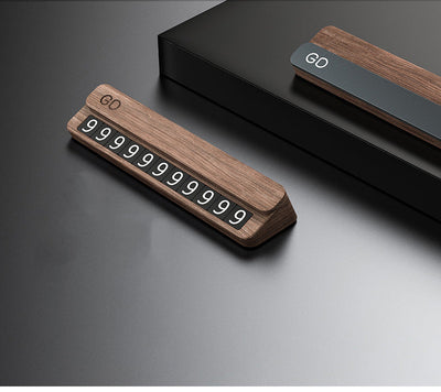 Premium Walnut Car Parking Card - High Temperature Resistant