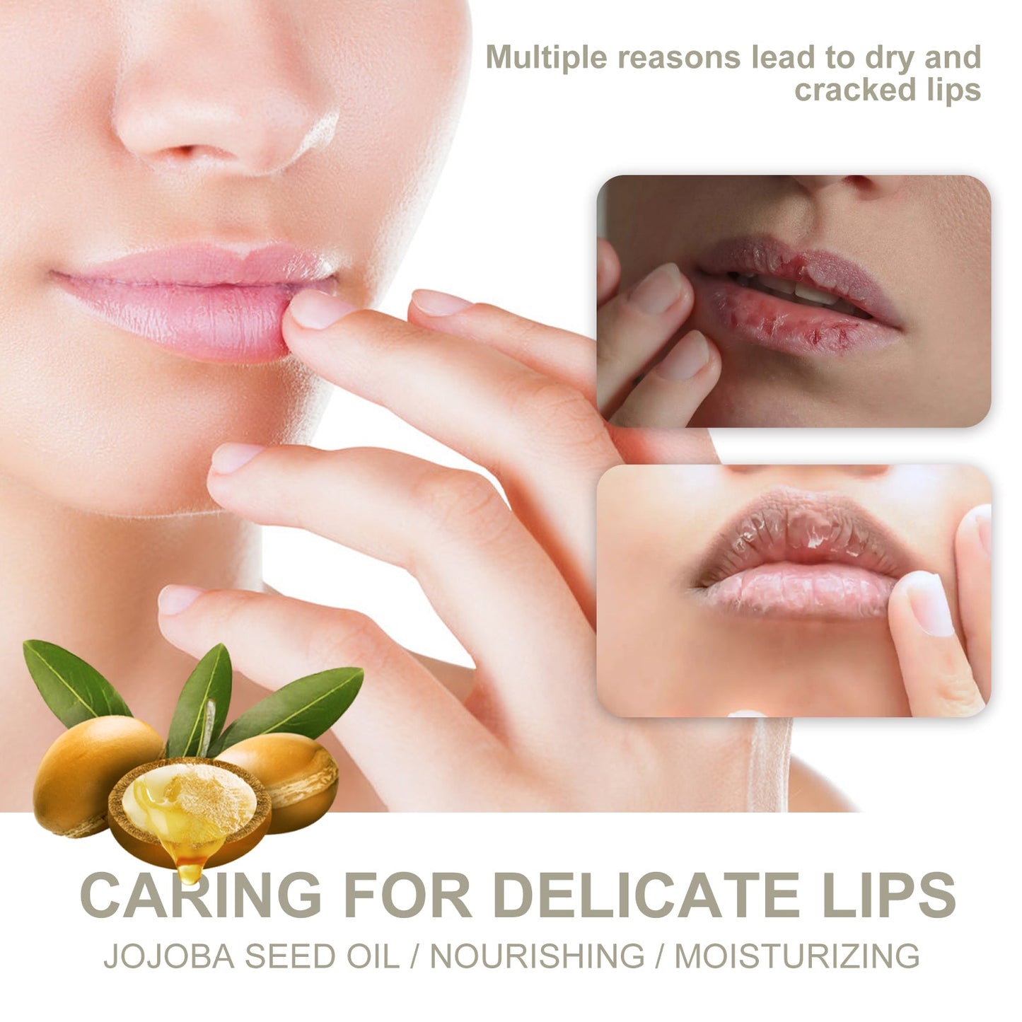 Lip Balm, Fade Lip Lines Anti Cracking And Peeling Hydrating Plentiful Water Embellish Lip Care - Korvel