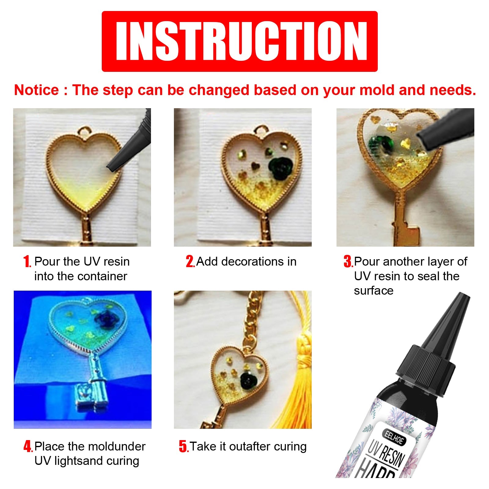 Uv Resin Glue Flower Acrylic Ceramic Adhesive Uv Manual Diy Curing Adhesive - Korvel