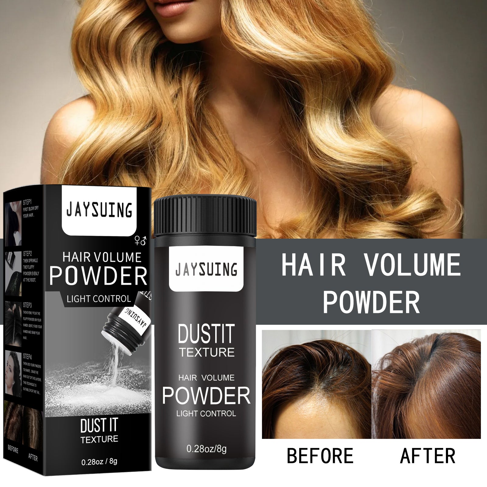 Hair Puff Powder Men's And Women's Hair Styling Care Leave-In Fluffy Refreshing Gentle Puff Powder - Korvel