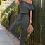 Perfee Single Shoulder Short Sleeve Jumpsuit - Korvel