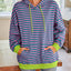 Sudadera con capucha a rayas suelta y casual