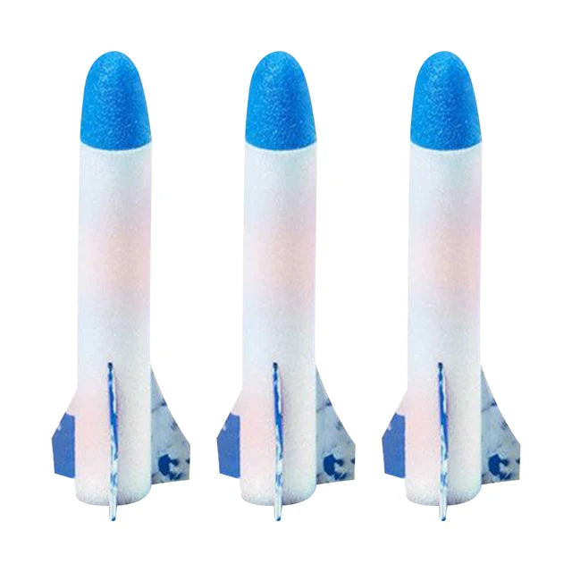 Children's Foot Plastic Rocket Launcher Pressure Air Outdoor Science Educational Toy Multiplayer Game Toy For Gift 3 Rocket - Korvel