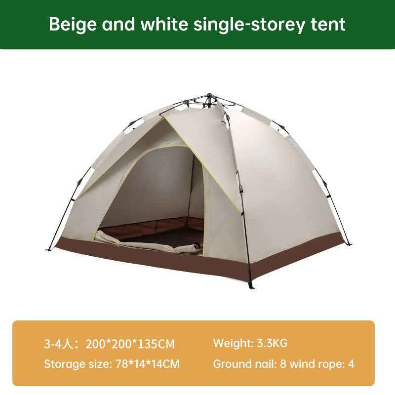 Premium Automatic Pop-Up Camping Tent - Beige