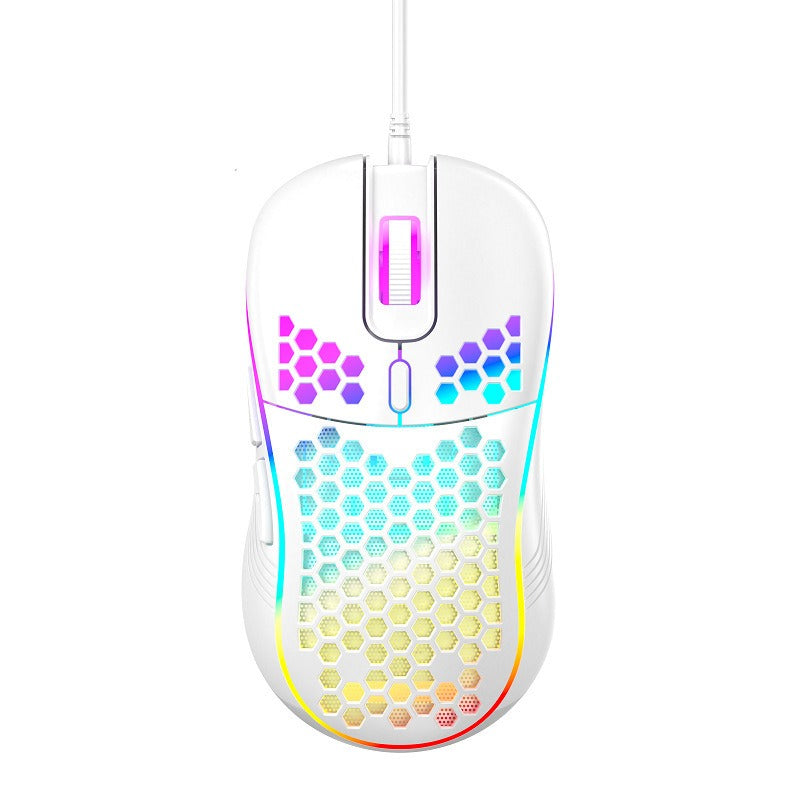 Wired gaming mouse with hollow holes and glowing light lightweight gaming mouse for esports - Korvel