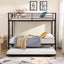 METAL Bunk Bed with trundle Black - Korvel