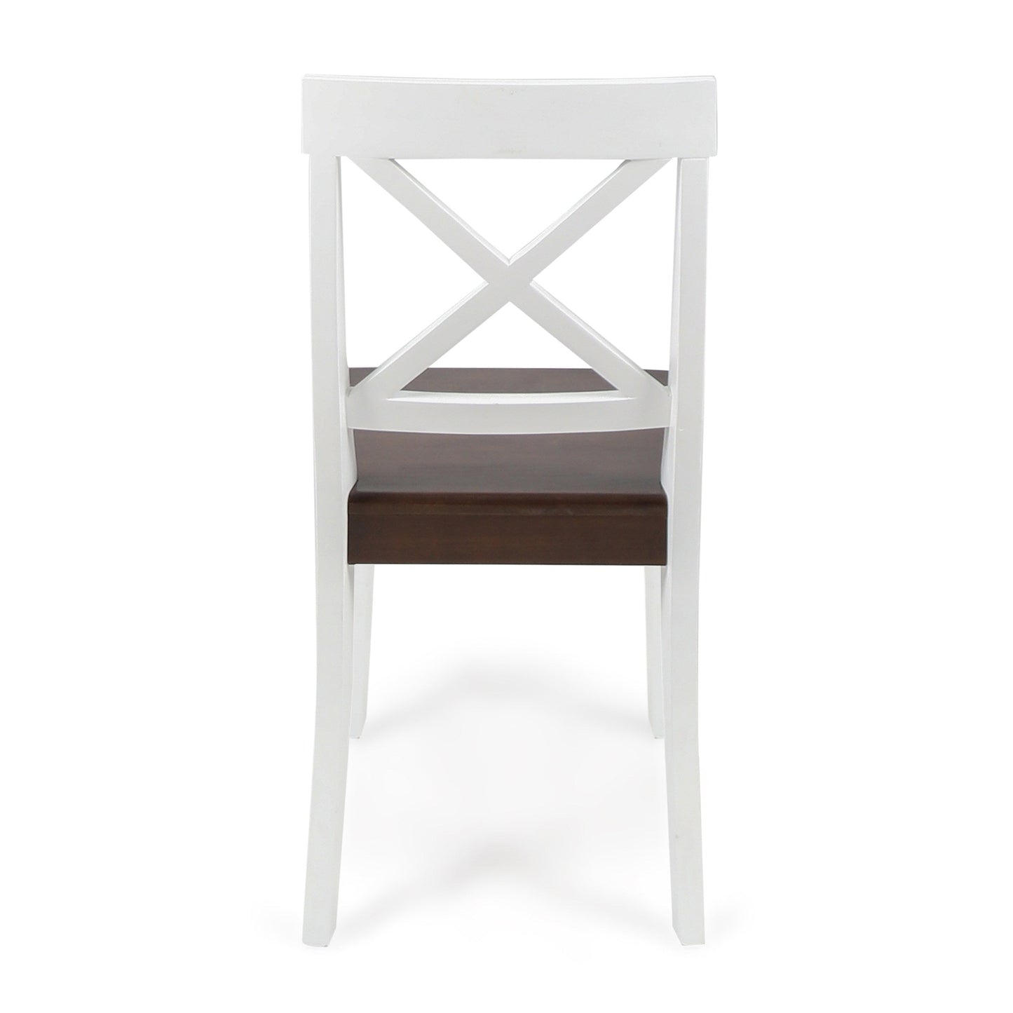 Roshan Farmhouse Acacia Wood Dining Chairs - White/Walnut (Set of 2)