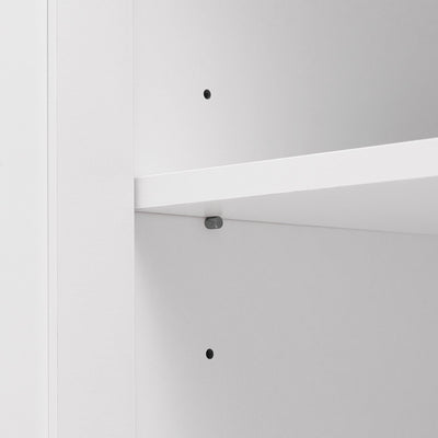Storage Cabinet with Two Doors for Bathroom, Office, Adjustable Shelf, MDF Board, White - Korvel
