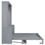 Queen Size Murphy Bed with a Shelf, Gray - Korvel