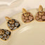 Geometric glazed enamel leopard print earrings fashionable and elegant accessories - Korvel