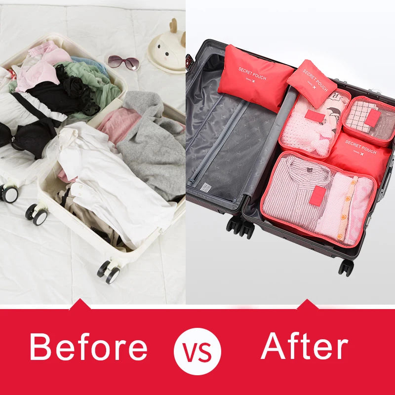 6-Piece Waterproof Travel Storage Bag Set