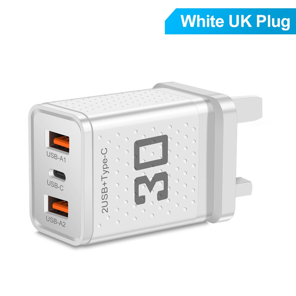 Mobile phone charger 2.4A PD+2 USB charging head Travel charging head - Korvel