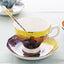 British Luxe Saucer and Spoon Afternoon Tea Cup with Van Gogh Oil Painting Design, Bone China Coffee Cup, Creative Souvenir Ceramic Mug - Korvel