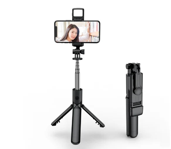 Selfie Stick with Fill Light Extendable Selfie Stick Tripod with Wireless Remote and Phone Holder Group Selfies For All  phones - Korvel