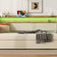 Twin Size Daybed with Trundle, Upholstered Daybed with Charging Station and LED Lights, Beige - Korvel