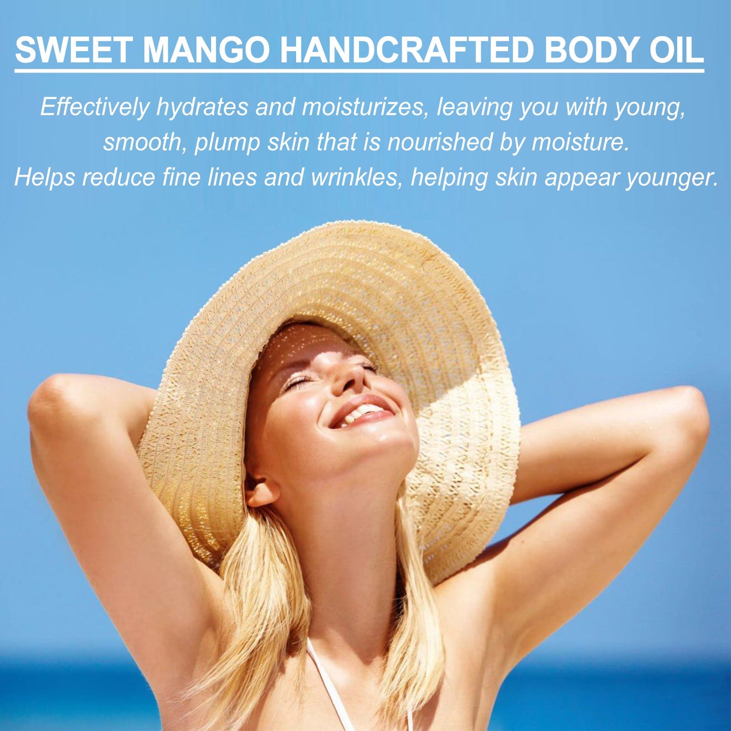 Sweet Mango Handcrafted Body Oil, Facial Skin Care Oil For Smoothing Fine Lines And Wrinkles Under Eyes - Korvel