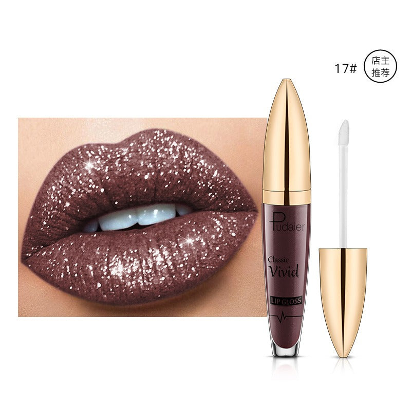Pudaier Matte Pearl Gloss Lip Gloss - Non-Stick & Vibrant Color
