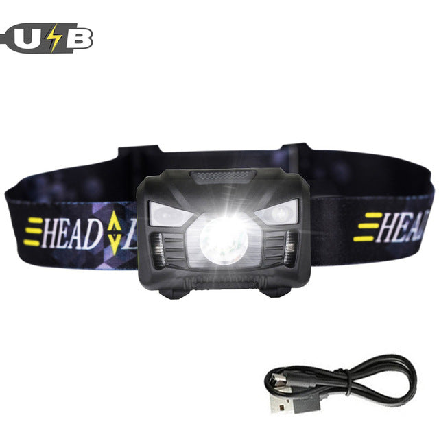 Linterna frontal recargable CREE 5W LED con sensor de movimiento