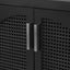 TREXM Large Storage Space Sideboard with Artificial Rattan Door and Metal Handles for Living Room and Entryway (Black) - Korvel