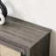 Vine TV stand console table, suitable for TVs under 70 inches, equipped with 2 storage shelves and 2 natural rattan doors, gray - Korvel