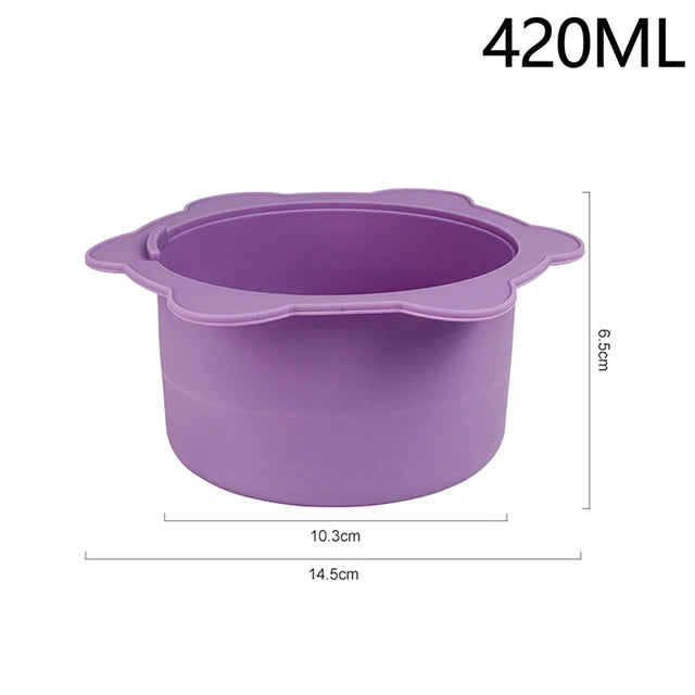 Wax Warmer Heat-resisting Replacement Silicone Bowls Hair Removal Wax With Stirring Stick Non-Stick Pan Hair Removal Tool - Korvel