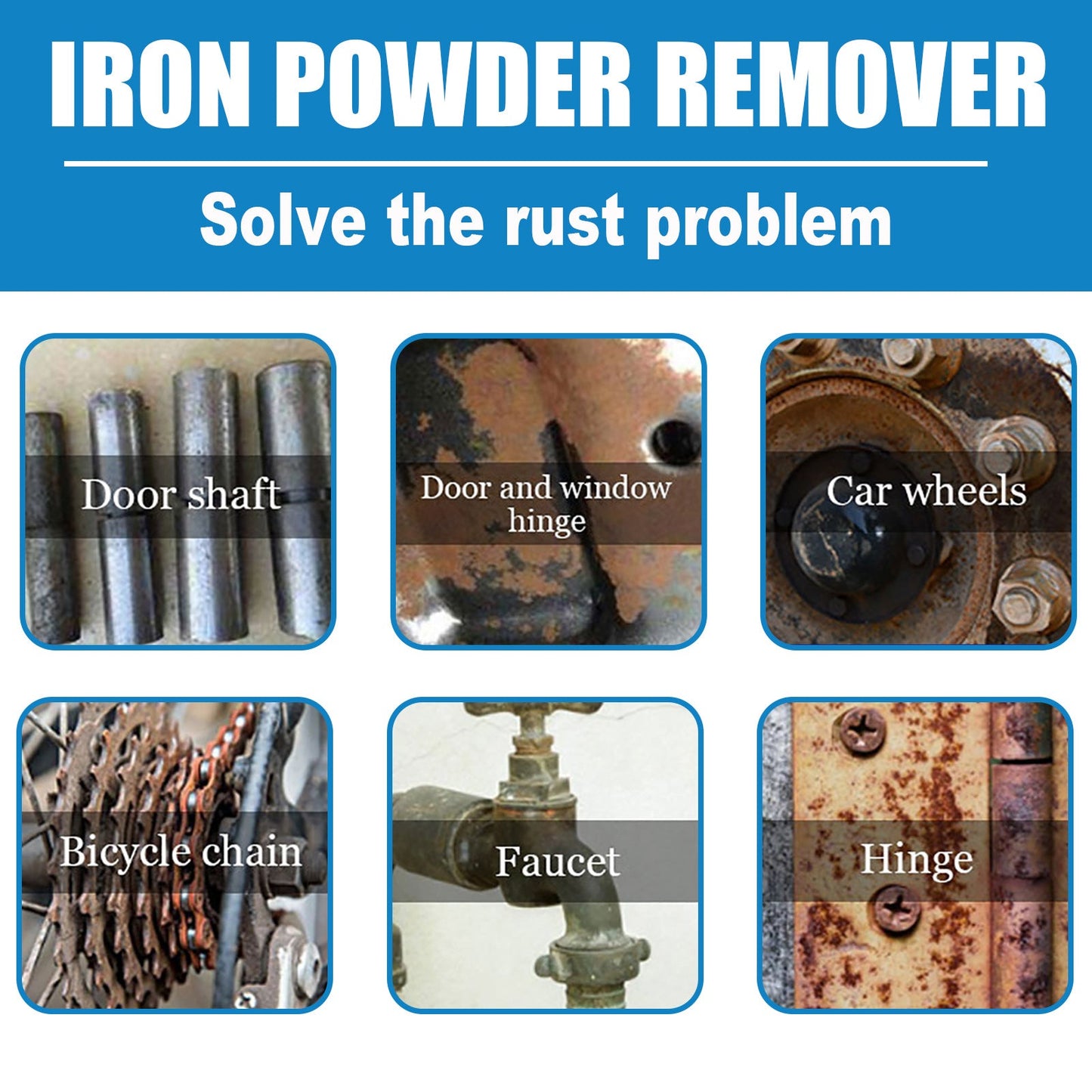 HOMONTH Iron Powder Remover, Decontamination Refurbishing Spray For Metal Parts Of Bicycle Wheels - Korvel